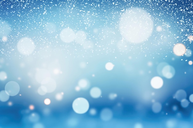 Ein generativer Weihnachts-Hintergrund mit Schnee gegen ein Bokeh-Licht-Design