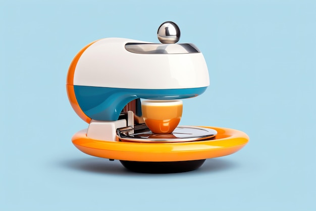 Ein generatives KI-Bild einer retro-futuristischen Kaffeemaschine