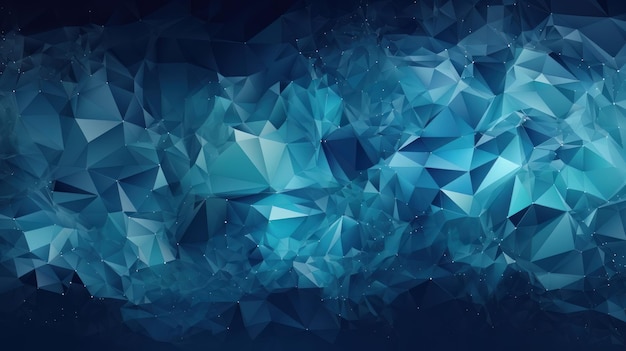 Ein geometrischer abstrakter Hintergrund mit blauen Dreiecken. Generative KI