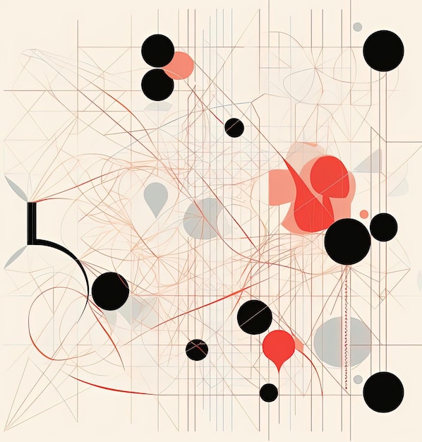 ein geometrisches Muster mit Kreisen im Stil von verflochtenen Nerkern