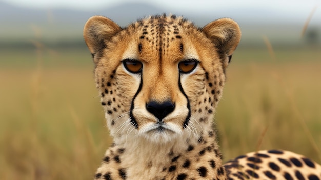 Ein Gepard mit einem großen braunen Auge