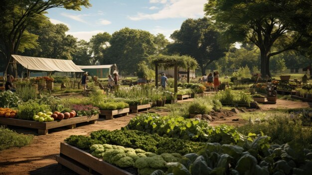 Ein geräumiger Garten mit vielen Pflanzen und ein Haus im Hintergrund Weltgesundheitstag