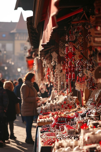 ein geschäftiger Handwerksmarkt in Martisor