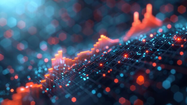 Ein Geschäftsdiagramm der Börse, der Aufstieg und Fall von Aktien, Börsenpreisdiagramm, 3D-Illustration