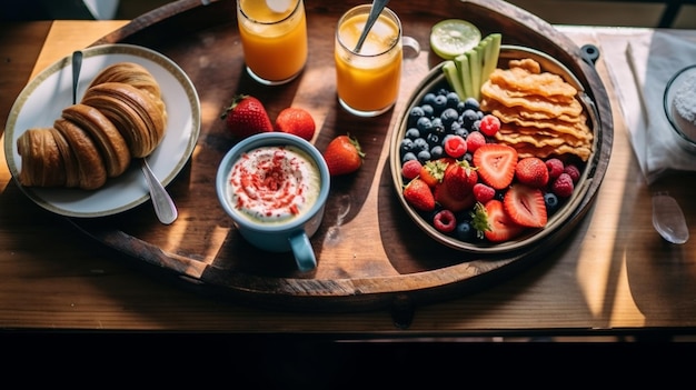 Foto ein gesundes frühstück frische und nährstoffe