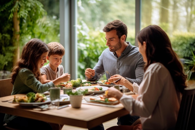 Ein Gesundheitsfachmann verbringt hochwertige Zeit mit seiner Familie Frühstück vor der Arbeit