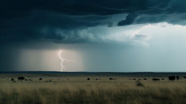 Ein Gewitter mit einem Gewitter im Hintergrund