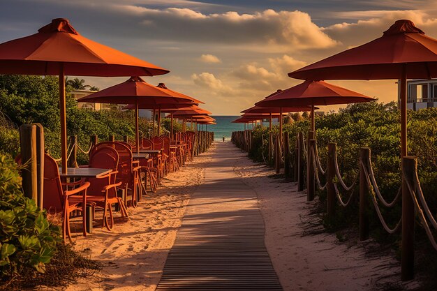 Ein gewundener Pfad durch den Strand