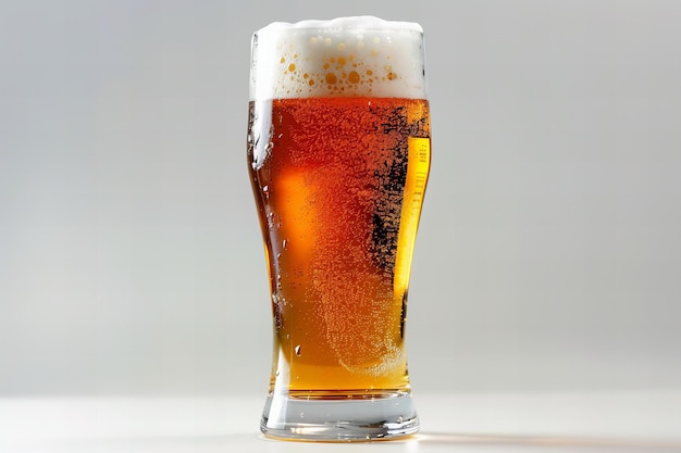 Ein Glas Bier auf rein weißer, hochwertiger, hoher Auflösung
