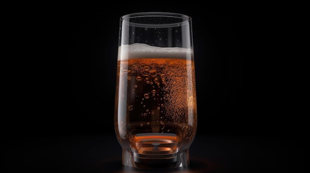 Ein Glas Bier mit dunklem Hintergrund