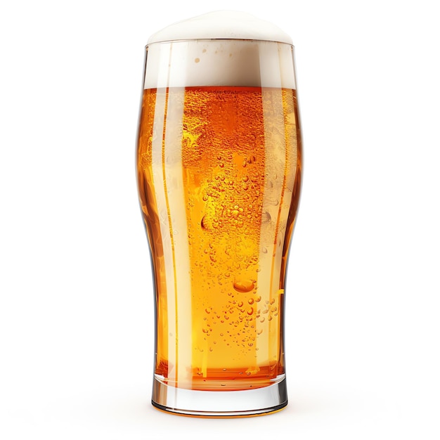 ein Glas Bier mit Schaum