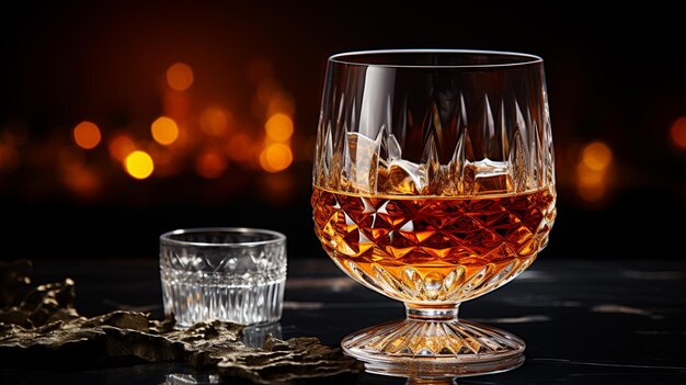 Ein Glas Cognac auf dem Tisch