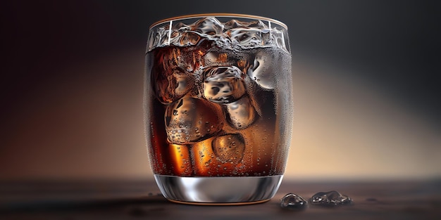 ein Glas Cola mit Eis