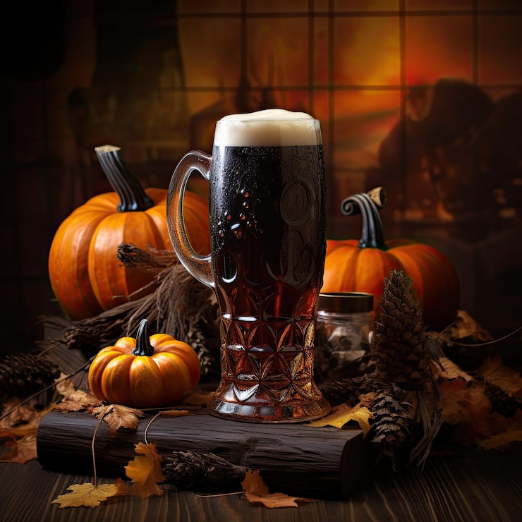 Foto ein glas dunkles bier an der bar zum oktoberfest