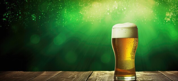 Foto ein glas grünes bier am st. patrick's day generative ki