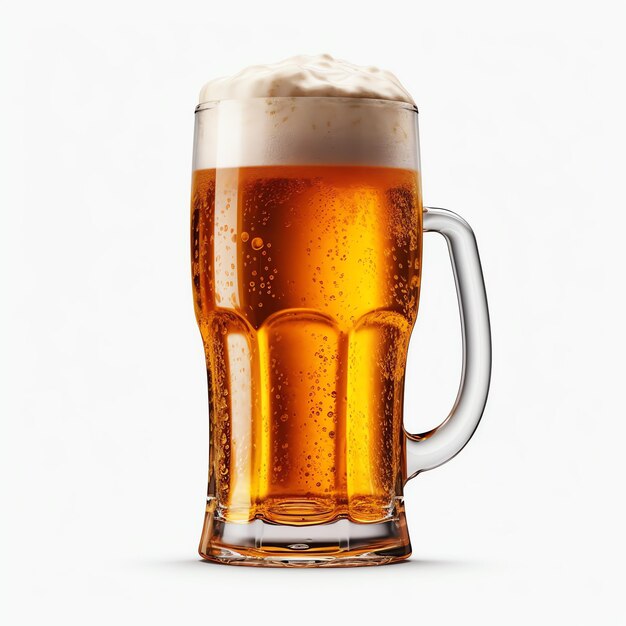 Ein Glas kaltes, frisches Bier mit Schaumkappe Schaumspritzer mit leckerem amerikanischem Bier Biertag