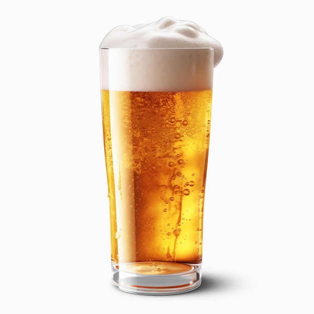 Ein Glas kaltes, frisches Bier mit Schaumkappe Schaumspritzer mit leckerem amerikanischem Bier Biertag