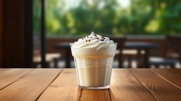 ein Glas lecker Kaffee auf dem Tisch