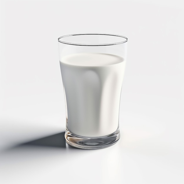 Ein Glas Milch isoliert auf Weiß