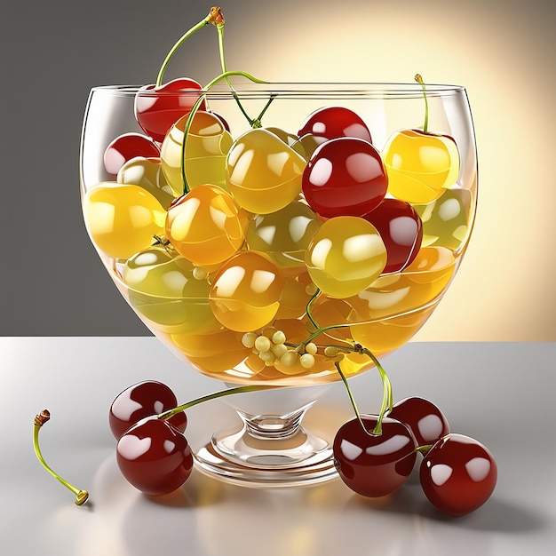 Ein Glas mit gelben Trauben