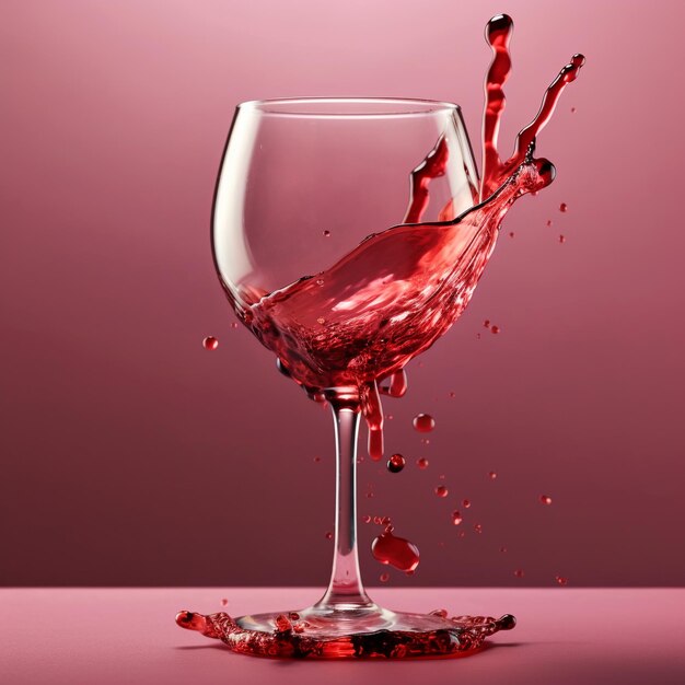 ein Glas mit roter Flüssigkeit und einigen Blasen darin