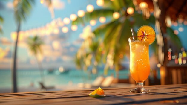 Foto ein glas orangensaft auf einem holztisch