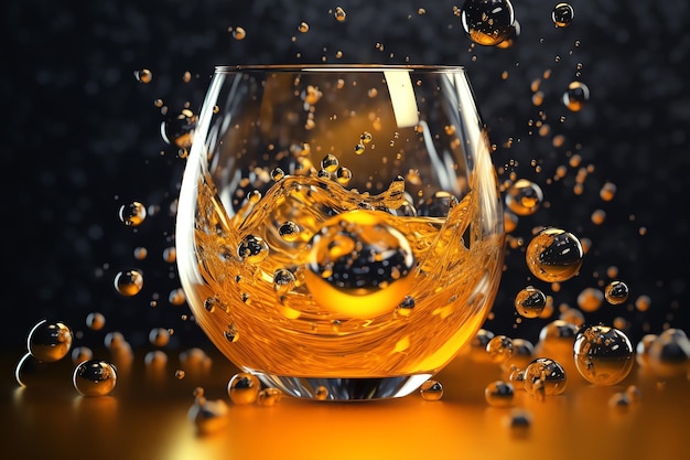 Ein Glas Orangensaft mit dem Wort Orange darauf