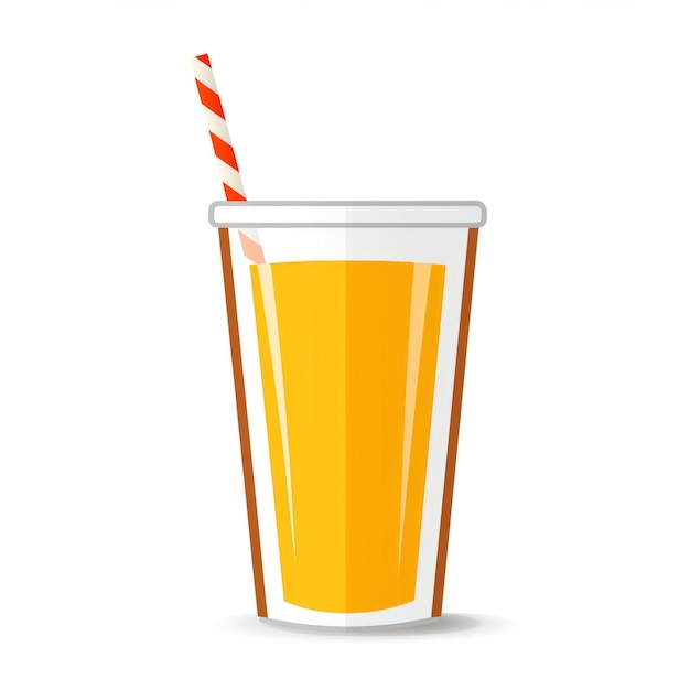 Ein Glas Orangensaft mit einem Strohhalm