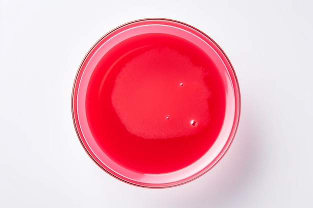 Ein Glas roter Saft von der Fruchtsaftfirma.