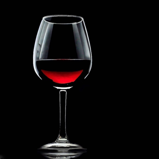 ein Glas Rotwein auf schwarzem Hintergrund