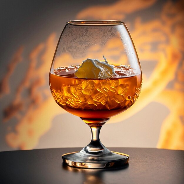 Foto ein glas schottischer whiskey spritzt auf den felsen