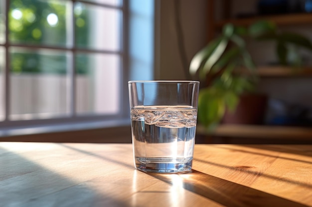 Ein Glas Wasser auf dem Tisch