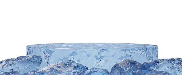 Ein Glas Wasser mit Eis und eine Flasche Wasser