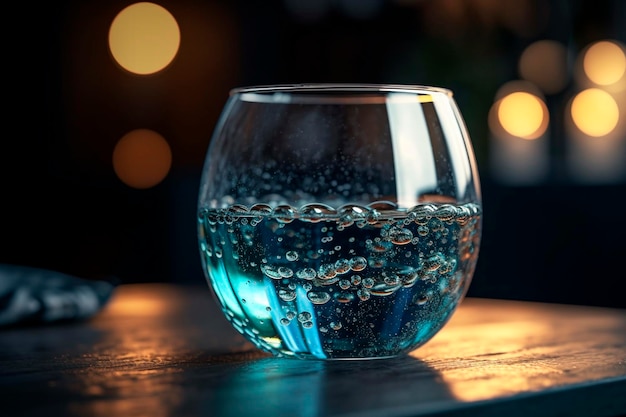 Ein Glas Wasser steht auf dem Tisch. Generative KI