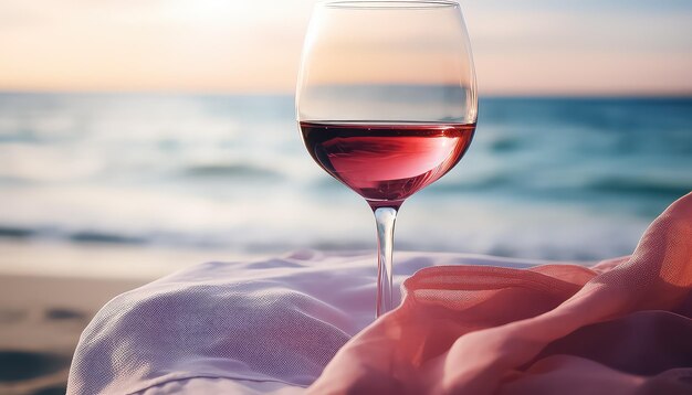 Ein Glas Wein am Strand, ein Picknick am Meer