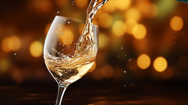 Ein Glas Wein wird eingeschenkt