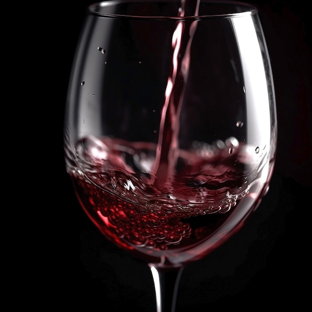 Ein Glas Wein wird mit Rotwein gefüllt.