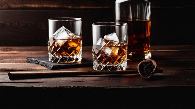 Foto ein glas whiskey spirit of speyside whisky festival kopierraum