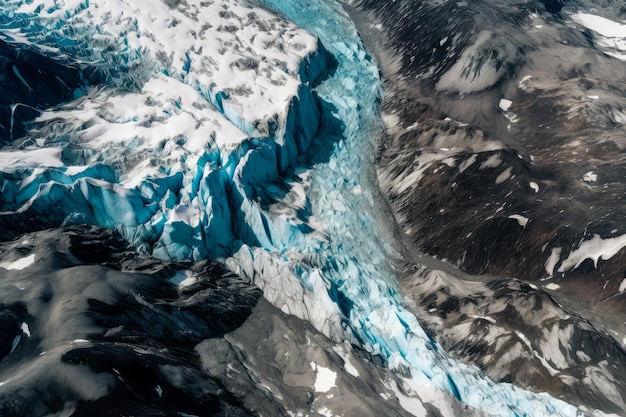 Ein Gletscher mit einem Berg im Hintergrund