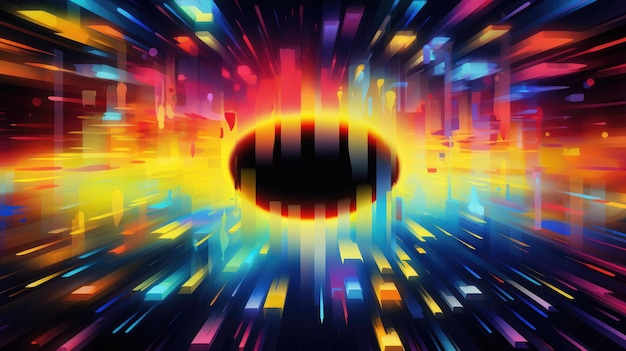 Ein glitzernder futuristischer Hintergrund mit einem pixeligen Emoji-Muster