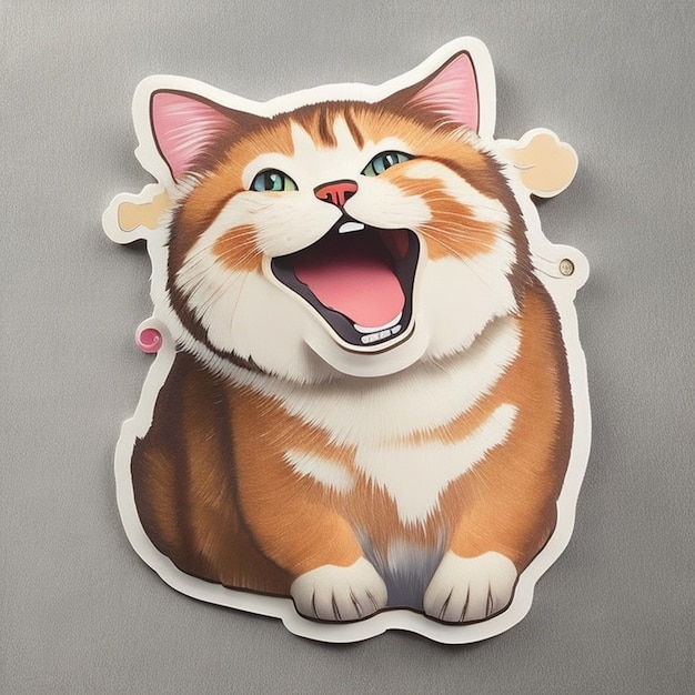 Ein glücklicher Katzensticker Generative KI