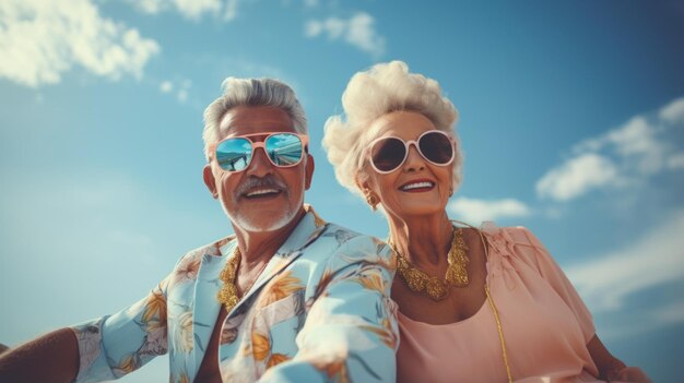 Ein glückliches älteres Paar im Urlaub