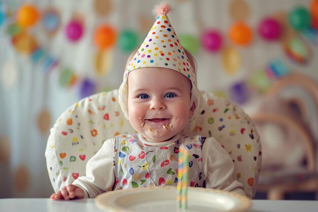 Ein glückliches einjähriges Baby Alles Gute zum Geburtstag