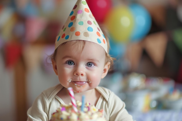 Ein glückliches einjähriges Baby Alles Gute zum Geburtstag