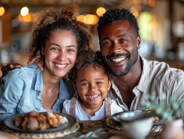 Ein glückliches Familienmahl im Esszimmer