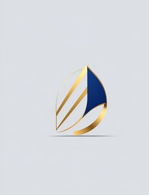 ein gold-blaues Logo mit weißem Hintergrund und goldenem Design