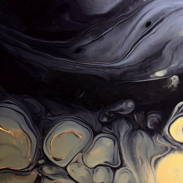 Ein gold-schwarzer Marmorfarben-Hintergrund im Ölfarbstil