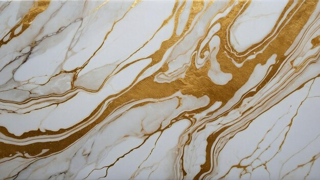 ein gold-weißes Marmorgemälde mit goldenen und braunen Aquarellen