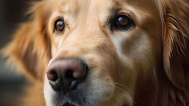 Ein Golden Retriever-Hund mit einer braunen Nase