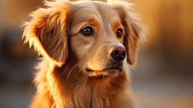 Ein Golden Retriever schaut in die Ferne